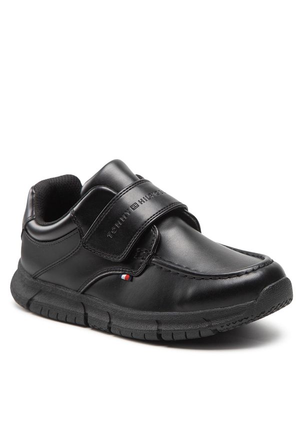 TOMMY HILFIGER - Półbuty Tommy Hilfiger Velcro Shoe T3B4-32588-0289 S Black 999. Kolor: czarny. Materiał: skóra