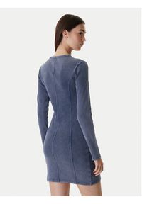 Hugo - HUGO Sukienka dzianinowa Nopal 50552814 Niebieski Slim Fit. Kolor: niebieski. Materiał: bawełna #5