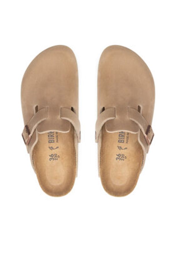 Birkenstock Klapki Boston Bs 960813 Beżowy. Kolor: beżowy. Materiał: nubuk, skóra