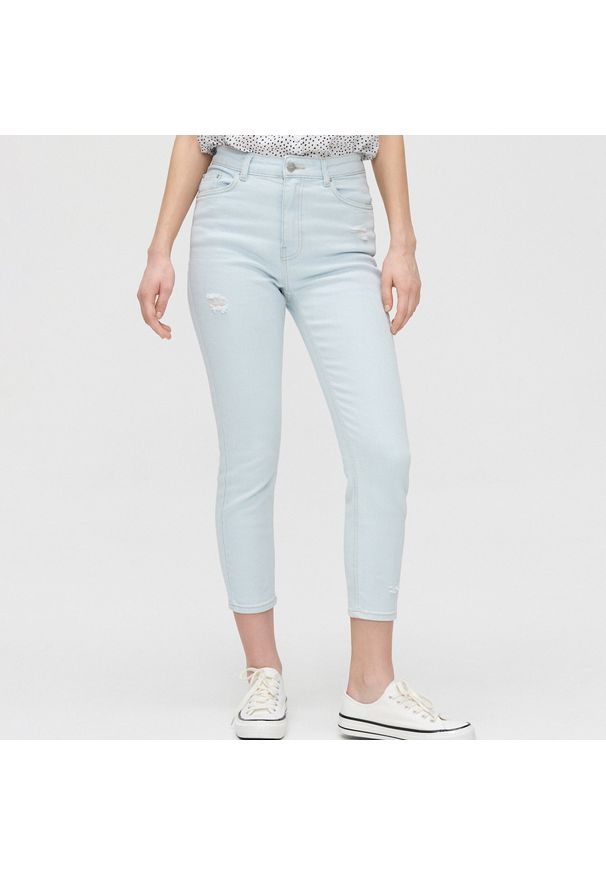 Cropp - Jeansy high waist -. Stan: podwyższony. Materiał: jeans