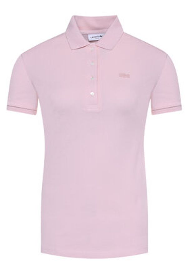 Lacoste Polo PF5462 Różowy Slim Fit. Typ kołnierza: polo. Kolor: różowy. Materiał: bawełna