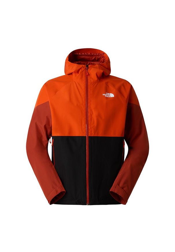 Kurtka męska The North Face Lightning Zip-In 0A87GNMOF1 - czerwono-czarna. Kolor: czarny, czerwony, wielokolorowy. Materiał: tkanina, poliester, skóra. Styl: klasyczny