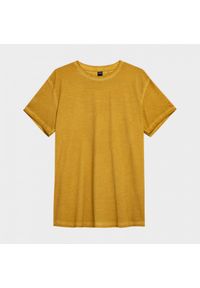 outhorn - T-shirt gładki męski - żółty. Kolor: żółty. Materiał: materiał, bawełna, jersey. Wzór: gładki. Styl: sportowy #3