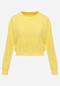 Renee - Żółta Bluza z Bawełną ze Ściągaczami przy Rękawach i w Pasie Alberia. Kolor: żółty. Materiał: bawełna #4