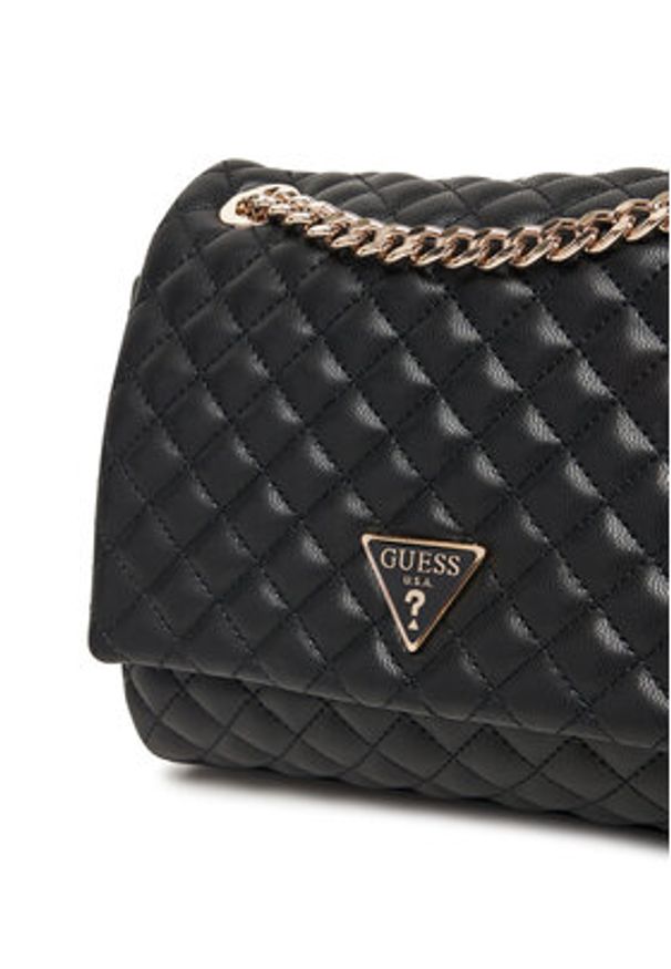 Guess Torebka Everlee HWQG86 79210 Czarny. Kolor: czarny. Materiał: skórzane