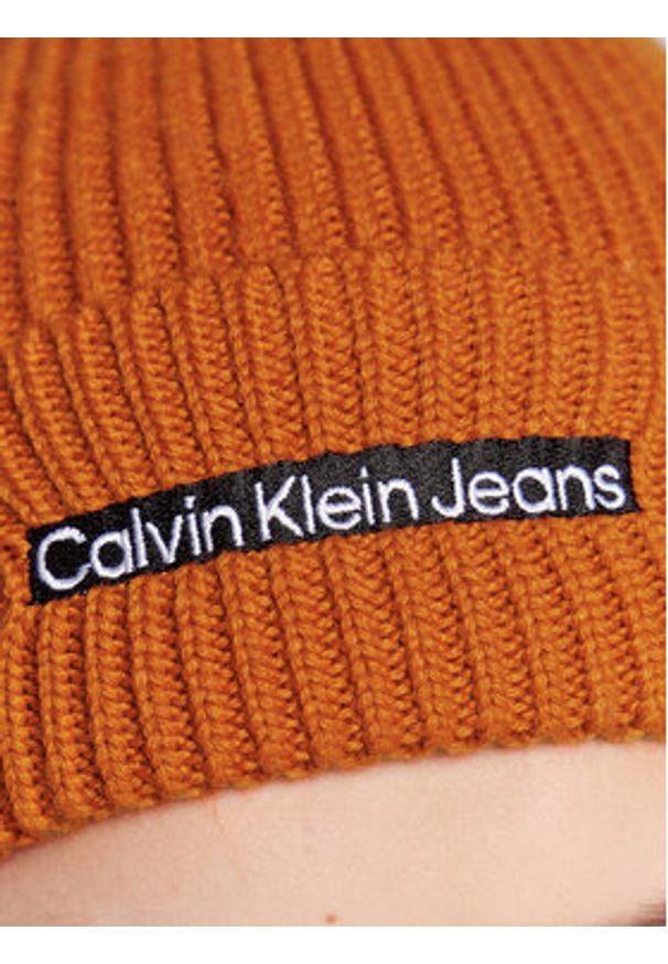 Calvin Klein Jeans Czapka Institutional K50K509895 Pomarańczowy. Kolor: pomarańczowy. Materiał: akryl