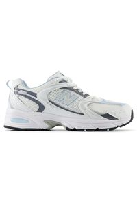 Buty unisex New Balance MR530RA – białe. Okazja: na co dzień. Kolor: biały. Materiał: materiał, skóra, syntetyk. Szerokość cholewki: normalna. Sezon: lato