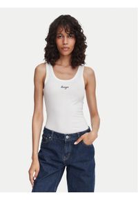 Hugo - HUGO Top Damatank 50572293 Biały Extra Slim Fit. Kolor: biały. Materiał: bawełna #1