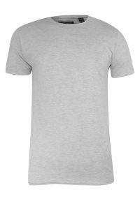 Brave Soul - T-Shirt (Koszulka) Szary Bez Nadruku, Okrągły Dekolt, Postrzępione Brzegi -BRAVE SOUL- Męski. Okazja: na co dzień. Kolor: szary. Materiał: bawełna, wiskoza. Styl: casual