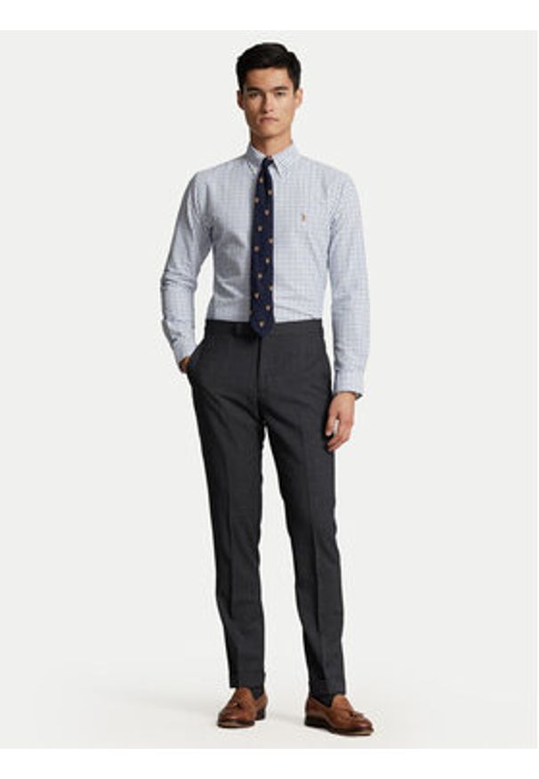 Polo Ralph Lauren Koszula 710922273002 Błękitny Custom Fit. Typ kołnierza: polo. Kolor: niebieski. Materiał: bawełna