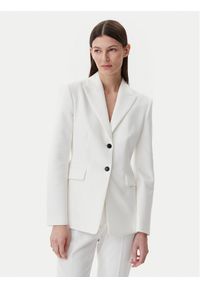 Hugo - HUGO Marynarka Asmalla 50540787 Biały Slim Fit. Kolor: biały. Materiał: wiskoza, syntetyk #1