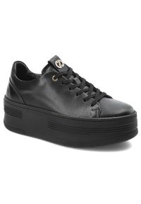Czarne Sneakersy Carinii Modne Obuwie Damskie. Okazja: na co dzień. Kolor: czarny. Materiał: materiał. Styl: klasyczny, elegancki, casual