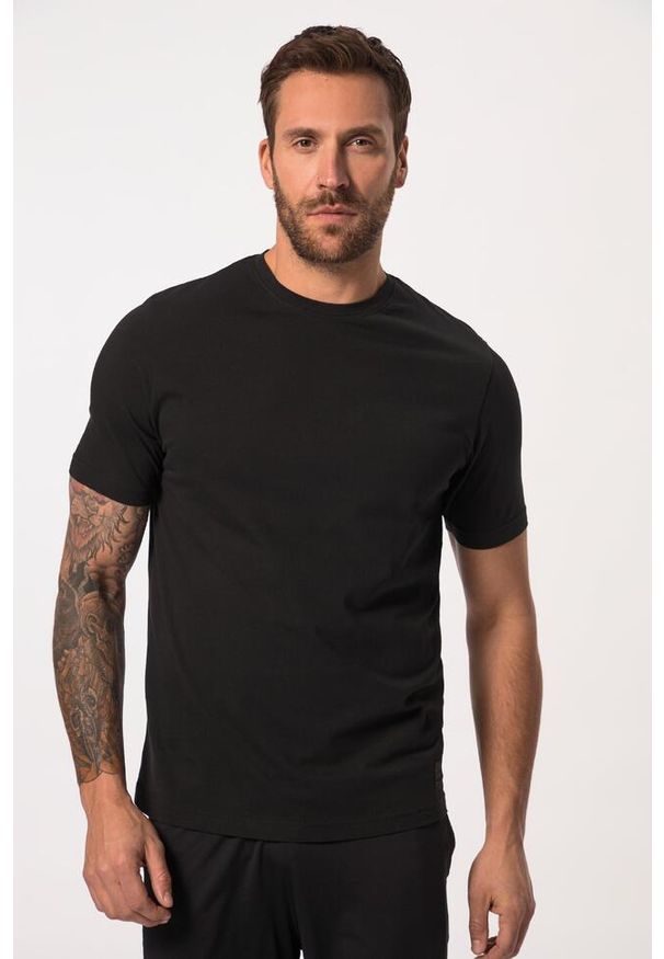 JAY-PI - Męski T-shirt Iron Anvil fitness x DK rękaw 1/2 laserowy nadruk. Kolekcja: plus size. Kolor: czarny. Materiał: materiał, poliester, bawełna. Wzór: nadruk. Sport: fitness