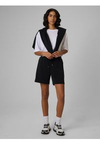 4f - 4F T-shirt loose gładki damski - biały M. Okazja: na co dzień. Kolor: biały. Materiał: dzianina, skóra, materiał. Wzór: gładki. Styl: casual, klasyczny #2