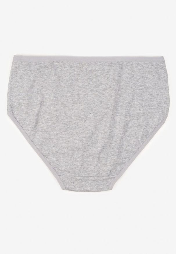 Born2be - Szare Gładkie Majtki Figi z Bawełny Idina. Kolekcja: plus size. Kolor: szary. Materiał: bawełna. Wzór: gładki