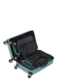 Ochnik - Komplet walizek na kółkach 19"/24"/28". Kolor: turkusowy. Materiał: materiał, poliester, guma, kauczuk #11