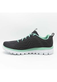 skechers - Buty treningowe damskie Skechers Bobssquad Breeze Way. Zapięcie: sznurówki. Kolor: szary, niebieski. Materiał: guma, syntetyk, tkanina, materiał. Szerokość cholewki: normalna. Model: Skechers Sport. Sport: turystyka piesza