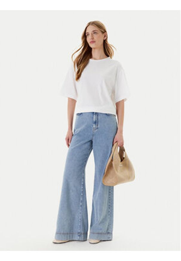 United Colors of Benetton - United Colors Of Benetton T-Shirt 3903D10AA Biały Boxy Fit. Kolor: biały. Materiał: bawełna