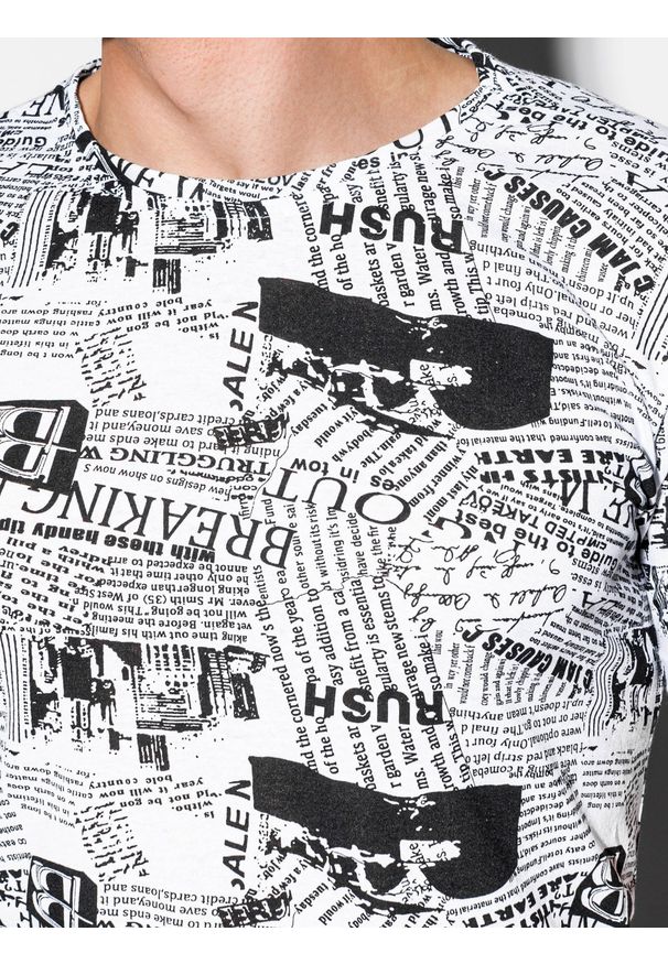 Biały t-shirt Ombre Clothing z nadrukiem, klasyczny