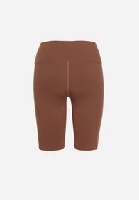 Born2be - Brązowe Elastyczne Dopasowane Szorty Kolarki z Wysokim Stanem Manesima. Okazja: na co dzień. Stan: podwyższony. Kolor: brązowy. Styl: elegancki, casual #7