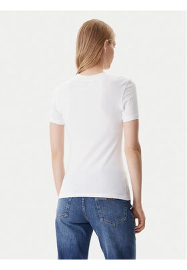 Versace Jeans Couture T-Shirt 79HAHT02 CJ03T Biały Regular Fit. Kolor: biały. Materiał: bawełna