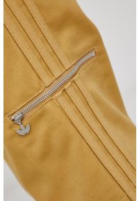 adidas Originals Spodnie bawełniane HE4738 damskie kolor żółty proste high waist. Okazja: na co dzień. Stan: podwyższony. Kolor: żółty. Materiał: bawełna. Styl: casual #2