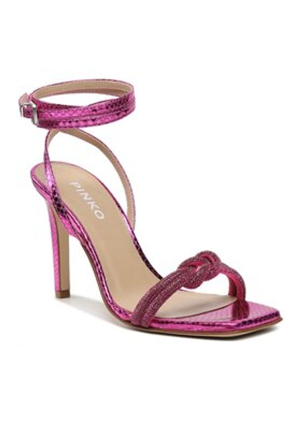 Pinko - PINKO Sandały Anabia Sandalo PE 23 BLKS1 101301 A0XZ Różowy. Kolor: różowy. Materiał: skóra