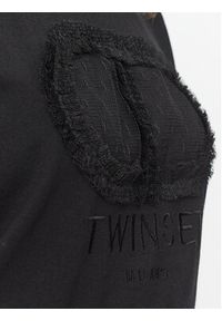 TwinSet - TWINSET T-Shirt 232TT240B Czarny Regular Fit. Kolor: czarny. Materiał: bawełna #4