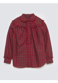 Big-Star - Koszula damska w kratę z ozdobnymi falbankami czerwona Frilo 000. Okazja: do pracy, na co dzień. Typ kołnierza: kołnierz z falbankami. Kolor: wielokolorowy. Wzór: kratka. Styl: wizytowy, casual, klasyczny, elegancki #6