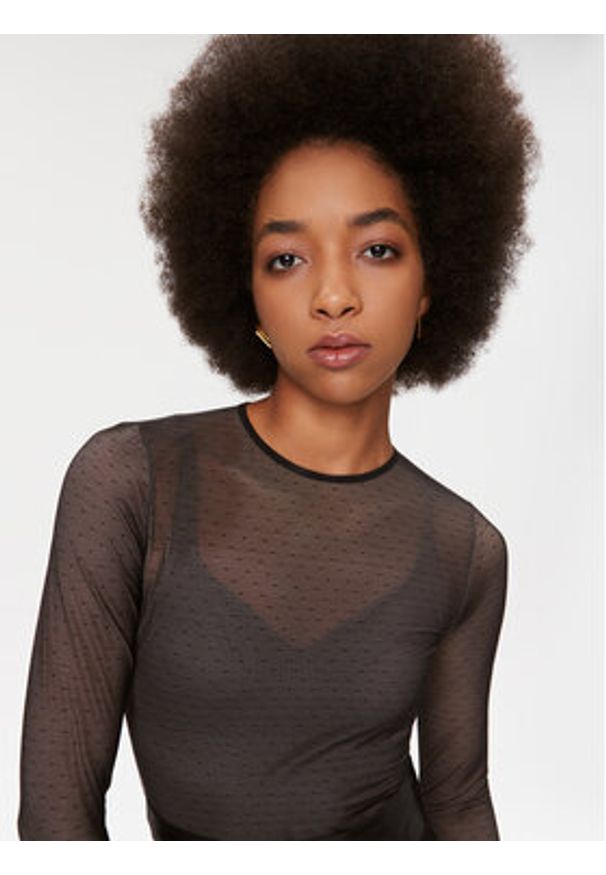 TwinSet - TWINSET Body 232TT2480 Czarny Slim Fit. Kolor: czarny. Materiał: syntetyk