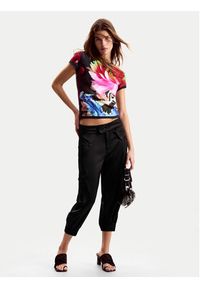 Desigual T-Shirt Multiflowers Lacroix 26SWTK49 Czarny Regular Fit. Kolor: czarny. Materiał: bawełna #3