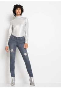 bonprix - Dżinsy Skinn, low waist, z motywem gwiazd. Kolor: niebieski #3