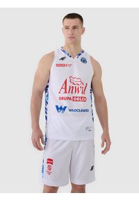 4f - Koszulka meczowa replika domowa z sezonu 2024/25 męska 4F x PLK - Anwil Włocławek - multikolor. Typ kołnierza: dekolt w serek. Kolor: wielokolorowy. Materiał: syntetyk, włókno, dzianina, materiał. Wzór: gładki, nadruk, ze splotem. Sport: koszykówka, fitness