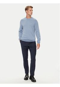 Calvin Klein Sweter K10K113549 Niebieski Slim Fit. Kolor: niebieski. Materiał: bawełna #4