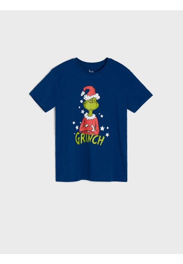 Sinsay - Koszulka Grinch - niebieski. Kolor: niebieski. Materiał: bawełna. Wzór: nadruk