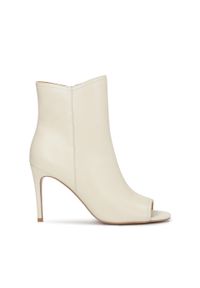 Kazar - Botki damskie peep toe na wysokim obcasie. Nosek buta: otwarty. Materiał: skóra. Szerokość cholewki: normalna. Sezon: wiosna, jesień, lato. Obcas: na obcasie. Wysokość obcasa: wysoki #1
