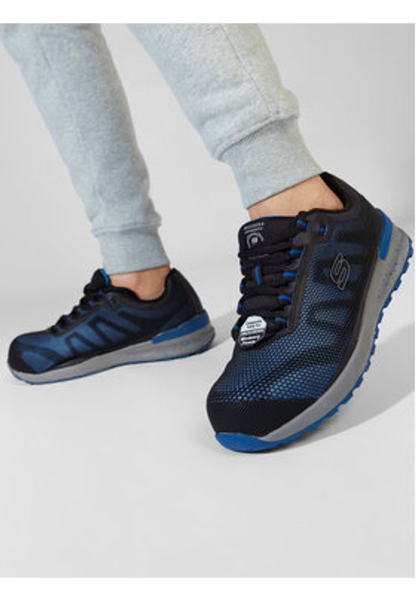skechers - Skechers Półbuty Bulklin 77180EC/BLU Czarny. Kolor: czarny