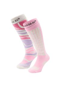 POEDERBAAS - Skarpety narciarskie - Damskie - 2 pary - Pudrowego różu. Kolor: różowy. Materiał: poliamid, wełna, akryl, elastan. Sport: narciarstwo #1