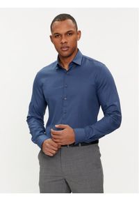 Calvin Klein Koszula Tonal Structure K10K112592 Granatowy Slim Fit. Kolor: niebieski. Materiał: bawełna #1