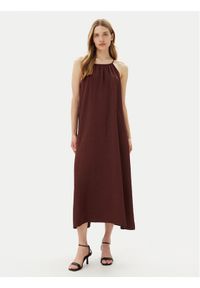 ViCOLO Sukienka letnia Abito TD0757 Brązowy Regular Fit. Kolor: brązowy. Materiał: wiskoza. Sezon: lato