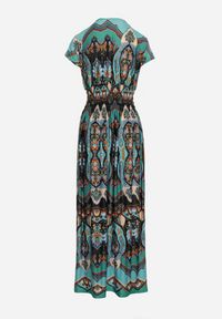 Born2be - Zielona Sukienka Maxi w Stylu Boho z Elastycznej Wiskozy Arnevia. Okazja: na co dzień. Kolor: zielony. Materiał: wiskoza. Typ sukienki: proste. Styl: boho. Długość: maxi #2