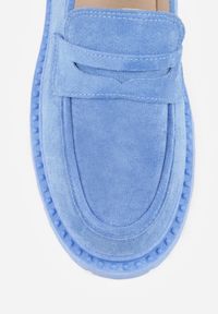 Renee - Niebieskie Wsuwane Mokasyny Vices na Platformie Dionela. Okazja: na co dzień. Zapięcie: bez zapięcia. Kolor: niebieski. Materiał: jeans, koronka. Sezon: jesień. Obcas: na platformie. Styl: klasyczny, casual #2