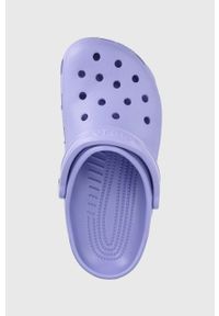 Crocs klapki damskie kolor fioletowy. Nosek buta: okrągły. Kolor: fioletowy. Materiał: materiał. Wzór: gładki #4