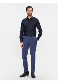 Calvin Klein Koszula K10K112100 Granatowy Slim Fit. Kolor: niebieski. Materiał: bawełna
