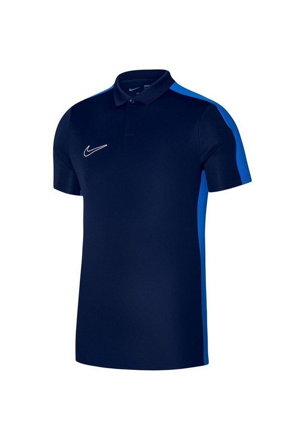 Nike - Męska Koszulka Polo Academy DriFIT. Typ kołnierza: polo. Kolor: niebieski. Sport: turystyka piesza