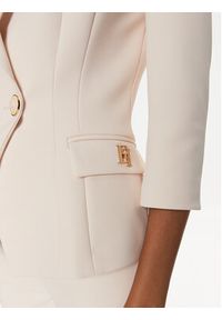 Elisabetta Franchi Marynarka GI-T61-41E2-V580 Écru Slim Fit. Materiał: syntetyk #3