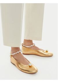 Gino Rossi - GINO ROSSI Baleriny CEO-ROSE-LT1670-9 Złoty. Kolor: złoty. Materiał: skóra #7