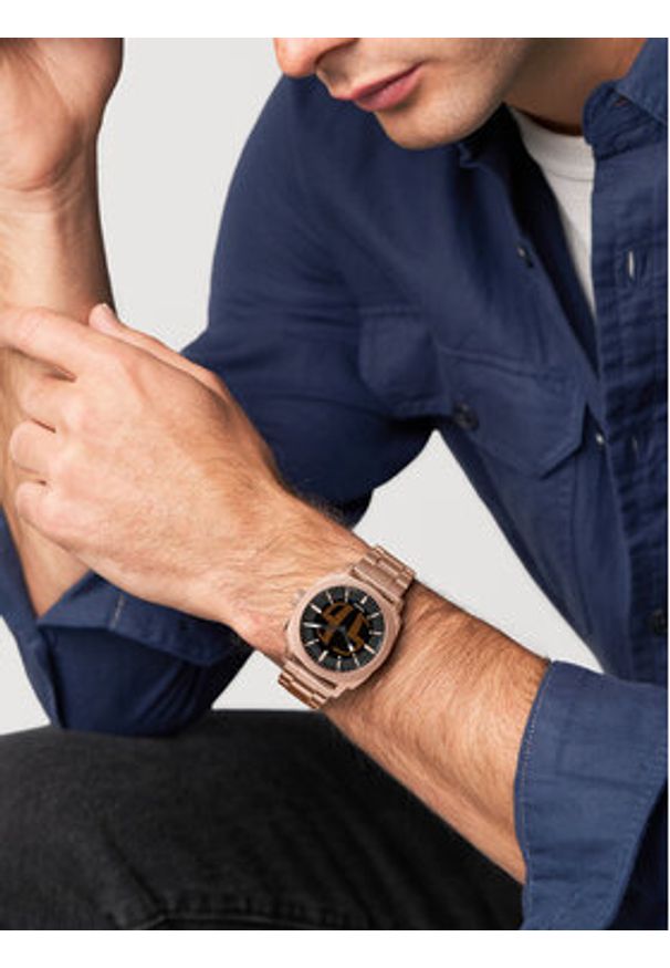 Fossil Zegarek Machine Big Tic FS6158 Różowe złoto. Kolor: wielokolorowy, różowy, złoty