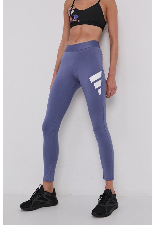adidas Performance - Adidas Performance - Legginsy. Stan: podwyższony. Kolor: fioletowy. Materiał: dzianina, materiał. Wzór: gładki