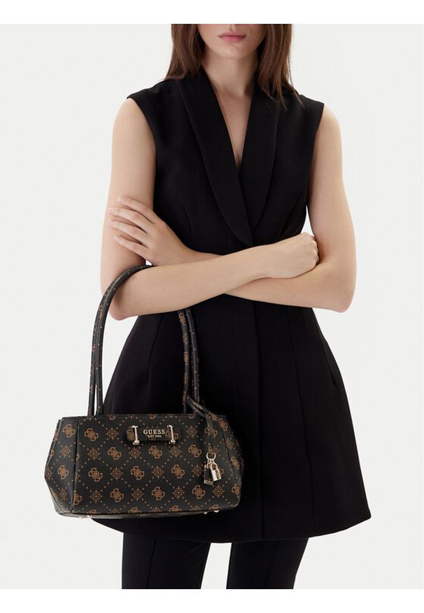 Guess Torebka Carrie Logo HWGP98 98080 Brązowy. Kolor: brązowy. Materiał: skórzane